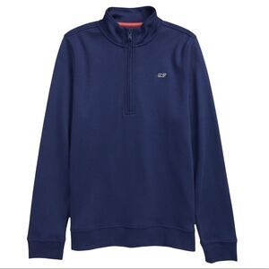 VINEYARD Vines Navy Blue Saltwater 1/4 Zip Pima Cotton Pullover Sweater